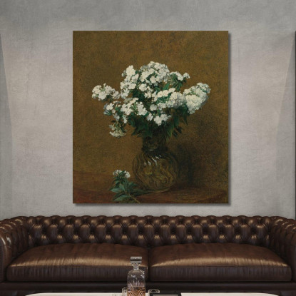 Flox Bianco In Un Vaso Henri Fantin-Latour hft66 quadro stampato su tela