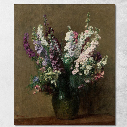 Larkspur Henri Fantin-Latour hft67 quadro stampato su tela