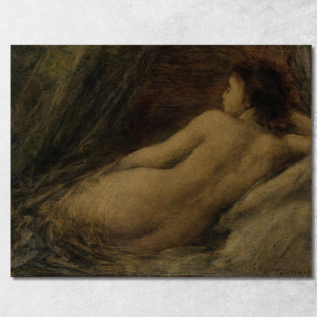 Nudo Sdraiato Henri Fantin-Latour hft77 quadro stampato su tela