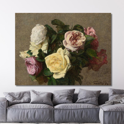 Rose 2 Henri Fantin-Latour hft78 quadro stampato su tela