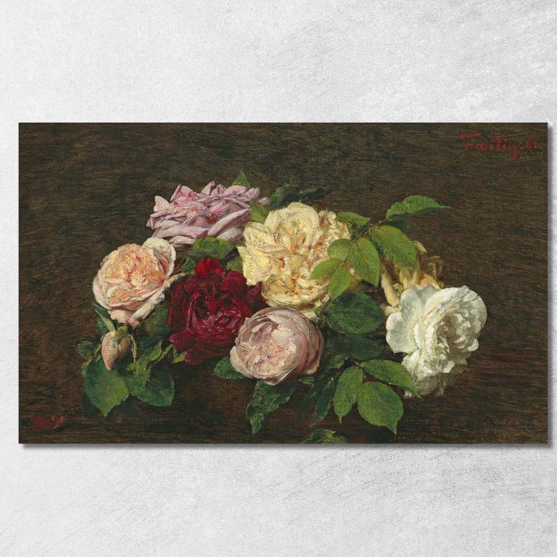 Belle Rose Su Un Tavolo Henri Fantin-Latour hft82 quadro stampato su tela