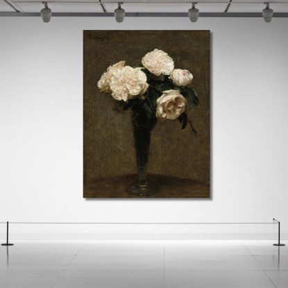 Rose In Un Vaso 2 Henri Fantin-Latour hft85 quadro stampato su tela