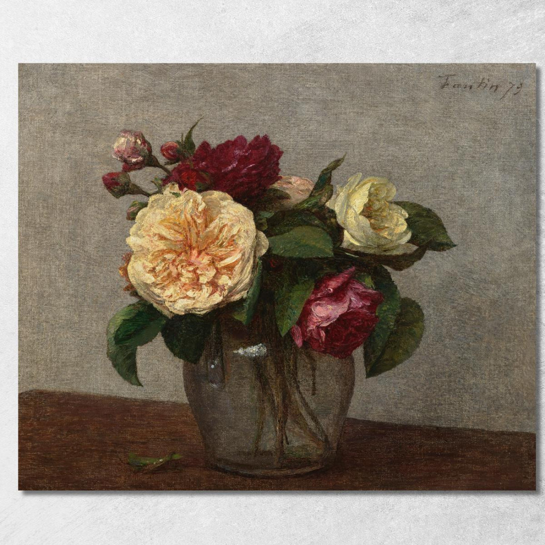 Rose Gialle E Rosse Henri Fantin-Latour hft87 quadro stampato su tela