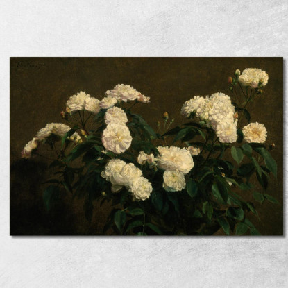 Natura Morta Di Rose Bianche Henri Fantin-Latour hft100 quadro stampato su tela