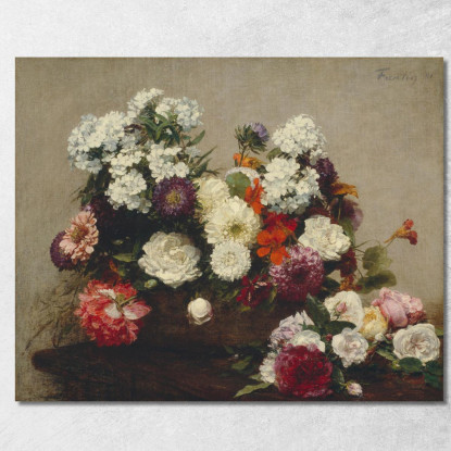 Natura Morta Con Fiori Henri Fantin-Latour hft102 quadro stampato su tela