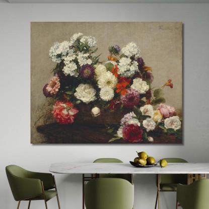 Natura Morta Con Fiori Henri Fantin-Latour hft102 quadro stampato su tela