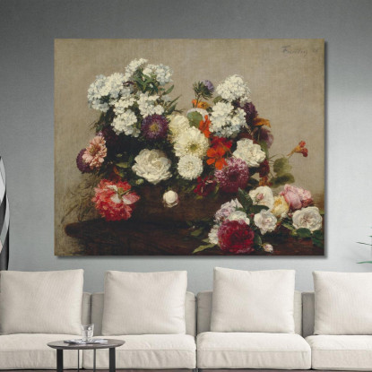 Natura Morta Con Fiori Henri Fantin-Latour hft102 quadro stampato su tela