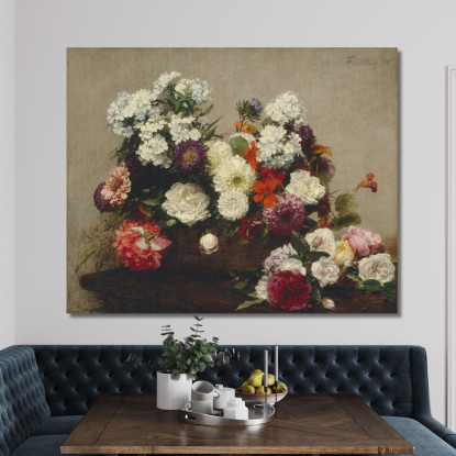 Natura Morta Con Fiori Henri Fantin-Latour hft102 quadro stampato su tela