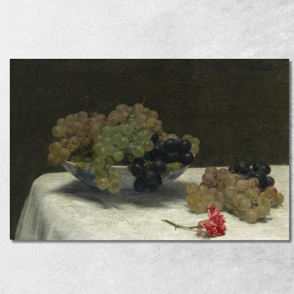 Natura Morta Con Uva E Garofano Henri Fantin-Latour hft104 quadro stampato su tela