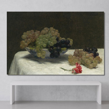 Natura Morta Con Uva E Garofano Henri Fantin-Latour hft104 quadro stampato su tela