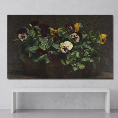 Natura Morta Con Viole Del Pensiero Henri Fantin-Latour hft107 quadro stampato su tela