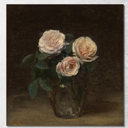 Natura Morta Con Rose Henri Fantin-Latour hft111 quadro stampato su tela