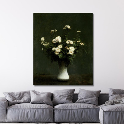 Vaso Di Crisantemi Henri Fantin-Latour hft128 quadro stampato su tela