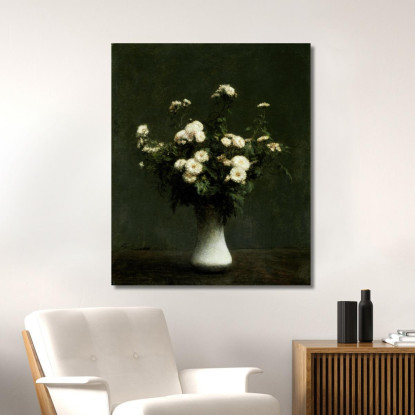 Vaso Di Crisantemi Henri Fantin-Latour hft128 quadro stampato su tela