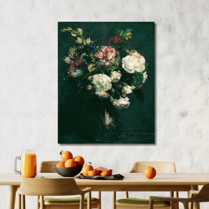 Vaso Di Fiori Henri Fantin-Latour hft130 quadro stampato su tela