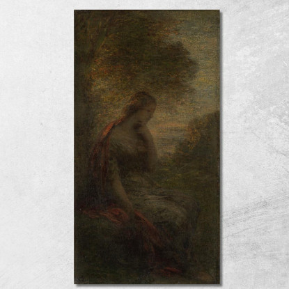 Giovane Donna Sotto Un Albero Al Tramonto Chiamato Autunno Henri Fantin-Latour hft134 quadro stampato su tela