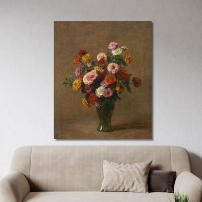 Zinnie Henri Fantin-Latour hft135 quadro stampato su tela