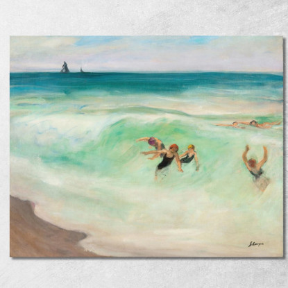 Bagnanti Nell'Onda Henri Lebasque hlb3 quadro stampato su tela