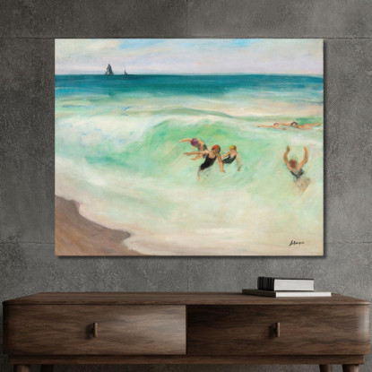 Bagnanti Nell'Onda Henri Lebasque hlb3 quadro stampato su tela