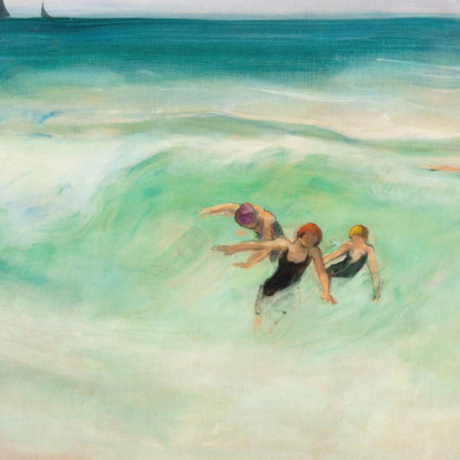 Bagnanti Nell'Onda Henri Lebasque hlb3 quadro stampato su tela