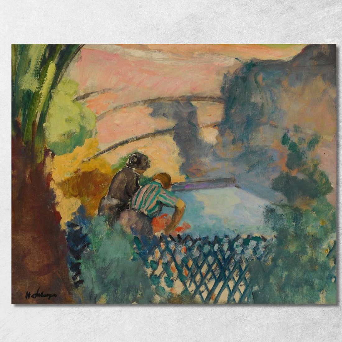 Due Donne Alla Lavanderia Henri Lebasque hlb7 quadro stampato su tela