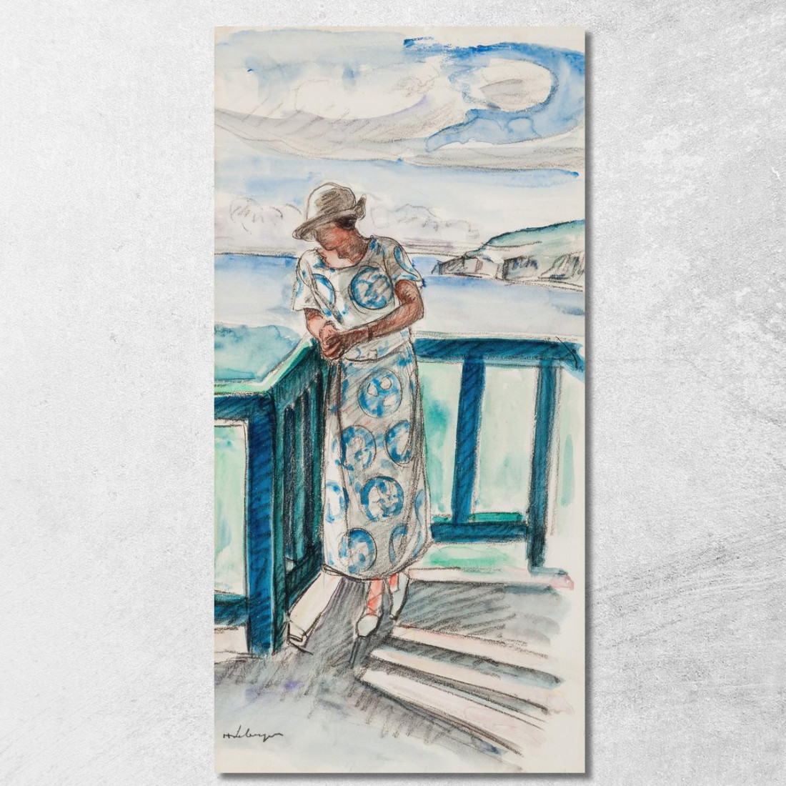 Donna Sul Balcone Henri Lebasque hlb11 quadro stampato su tela