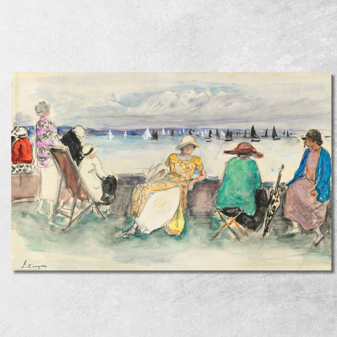 Donna Alle Regate Henri Lebasque hlb13 quadro stampato su tela