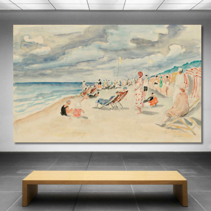 Spiaggia Di Deauville Henri Lebasque hlb27 quadro stampato su tela