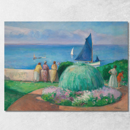 Le Prefailles Della Vela Blu Henri Lebasque hlb28 quadro stampato su tela