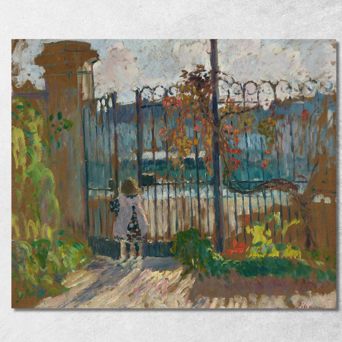 Lagny Nono Al Cancello Del Giardino Henri Lebasque hlb29 quadro stampato su tela