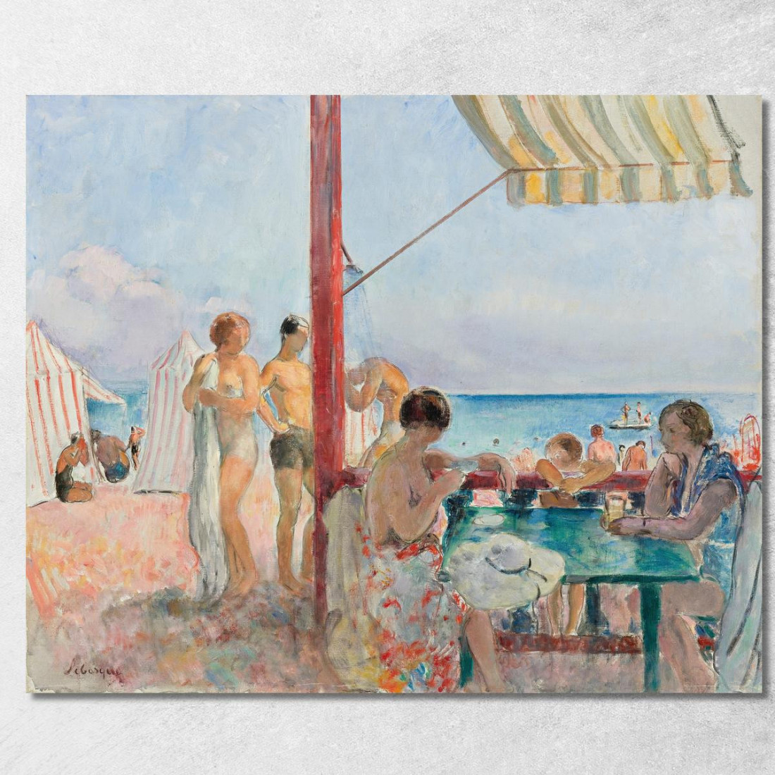 Il Bar Sulla Spiaggia Henri Lebasque hlb31 quadro stampato su tela