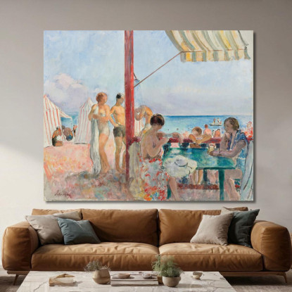 Il Bar Sulla Spiaggia Henri Lebasque hlb31 quadro stampato su tela