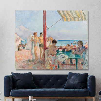 Il Bar Sulla Spiaggia Henri Lebasque hlb31 quadro stampato su tela