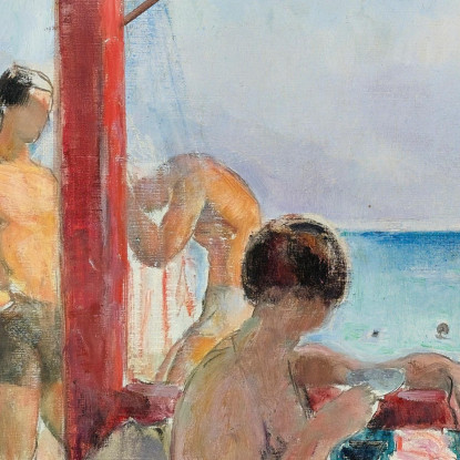 Il Bar Sulla Spiaggia Henri Lebasque hlb31 quadro stampato su tela