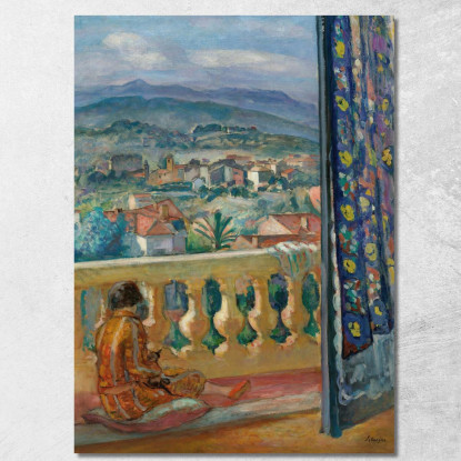 Le Cannet La Tenda Blu Henri Lebasque hlb32 quadro stampato su tela