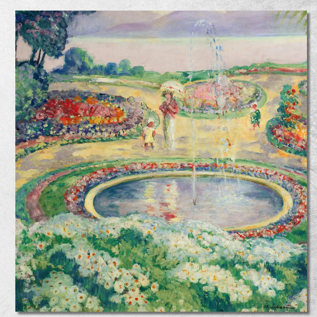 Il Giardino Fiorito Henri Lebasque hlb34 quadro stampato su tela