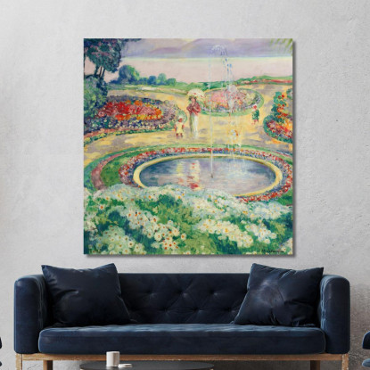 Il Giardino Fiorito Henri Lebasque hlb34 quadro stampato su tela