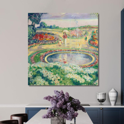 Il Giardino Fiorito Henri Lebasque hlb34 quadro stampato su tela