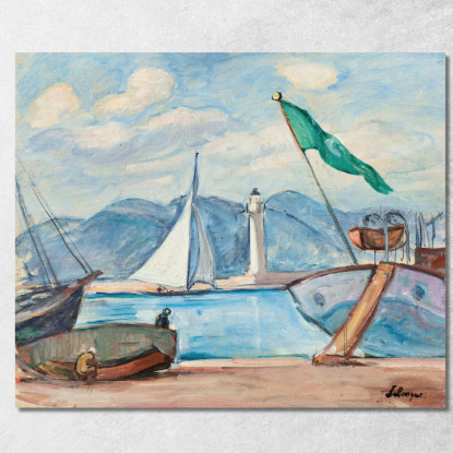 Il Porto Di Saint Tropez 2 Henri Lebasque hlb36 quadro stampato su tela