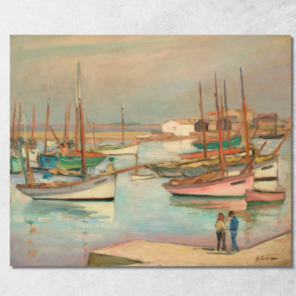 Case Sul Porto Dell'Ile D'Yeu Henri Lebasque hlb43 quadro stampato su tela