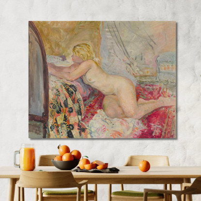 Nudo Sdraiato Contro Un Letto 2 Henri Lebasque hlb51 quadro stampato su tela