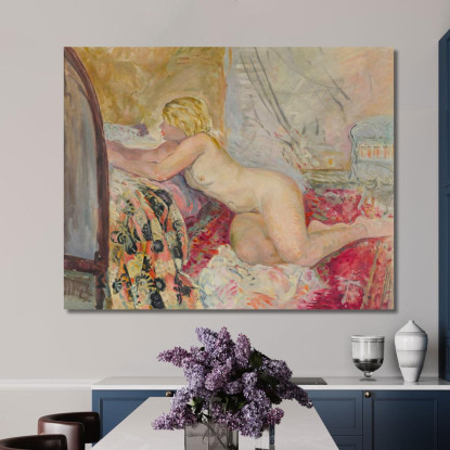 Nudo Sdraiato Contro Un Letto 2 Henri Lebasque hlb51 quadro stampato su tela