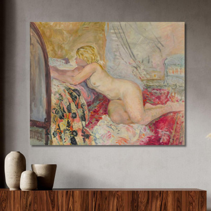 Nudo Sdraiato Contro Un Letto 2 Henri Lebasque hlb51 quadro stampato su tela