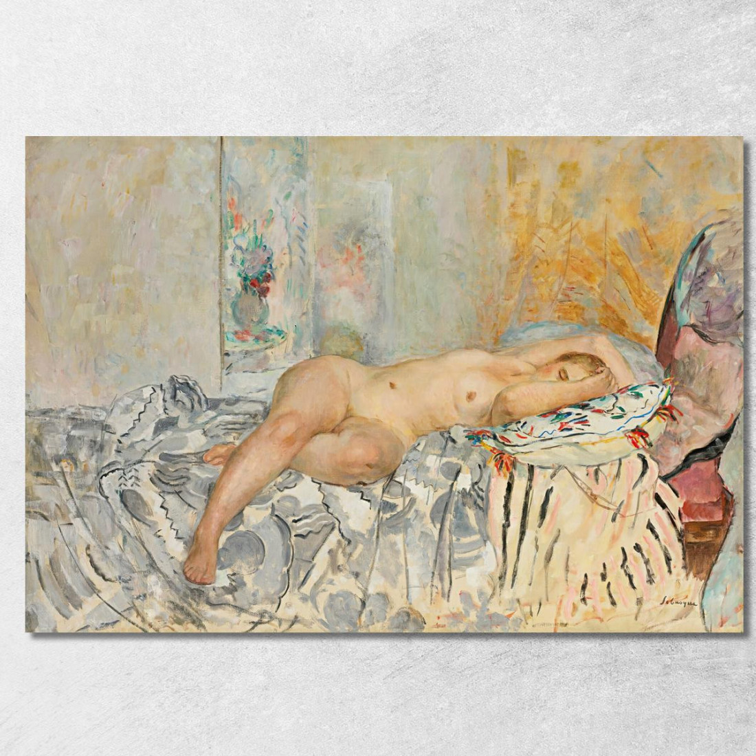 Nudo Sdraiato Sul Cuscino Spagnolo Henri Lebasque hlb54 quadro stampato su tela