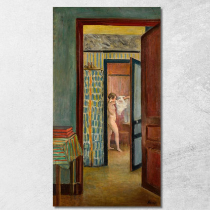 Nudo Indossando La Camicia In Un Interno Henri Lebasque hlb62 quadro stampato su tela