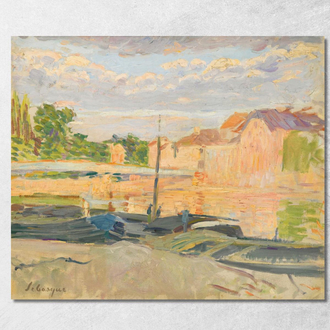 Chiatte Sulle Rive Della Marna Henri Lebasque hlb65 quadro stampato su tela