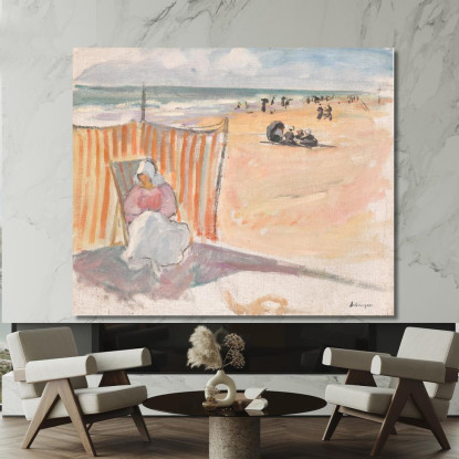 Sulla Spiaggia Di St. Jean De Monts Henri Lebasque hlb67 quadro stampato su tela