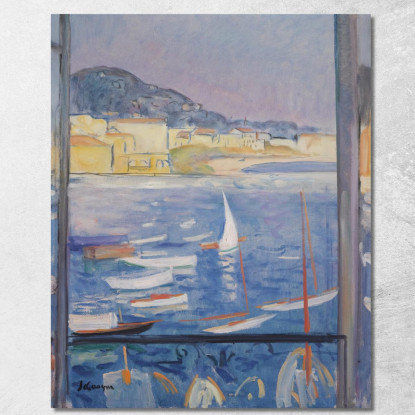 Villefranche-Sur-Mer Finestra Aperta Sul Porto Henri Lebasque hlb72 quadro stampato su tela