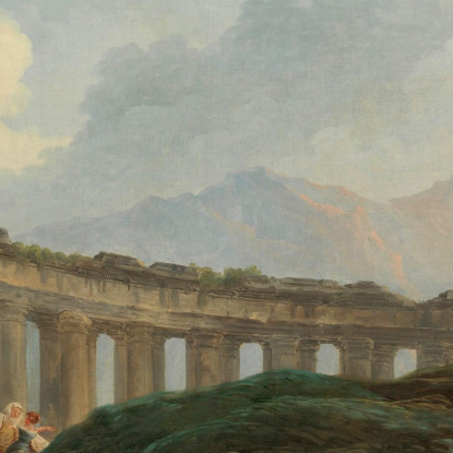 Un Colonnato In Rovina Hubert Robert hrb5 quadro stampato su tela