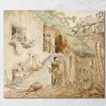 Allegoria Della Caduta Della Famiglia Barry Hubert Robert hrb16 quadro stampato su tela